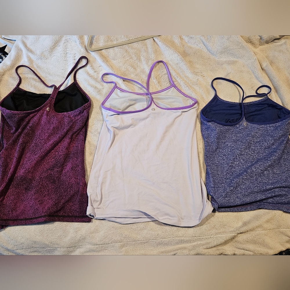 Lululemon Bundle of Three Shelf-bra Tanks, Sz. 8 - Picture 3 of 10
